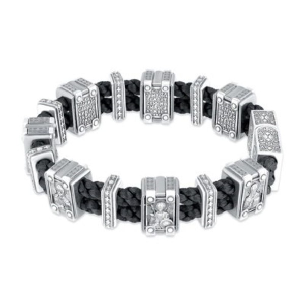 Браслет из серебра православный «Небесный Покровители»